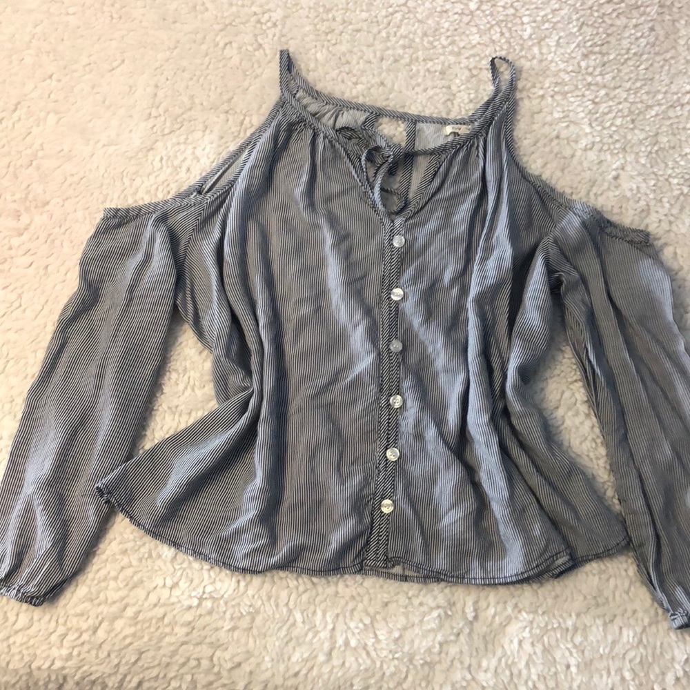 Casual blouse blue and white